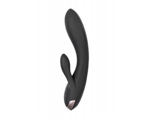 Вибратор с клиторальным стимулятором Satisfyer Double Flex Connect App, черный, силикон, 20 см