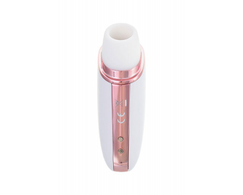 Вакуум-волновой стимулятор с вибрацией Satisfyer Love Triangle Connect App, силикон, белый, 8,8 см