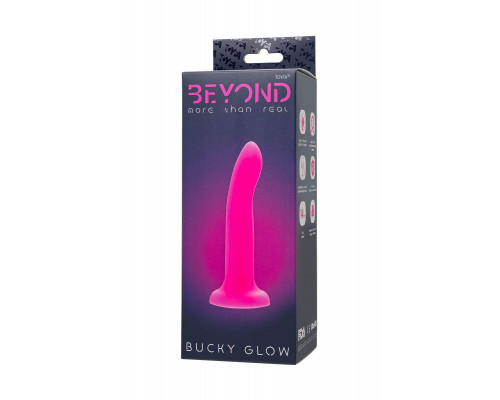 Фаллоимитатор, светящийся в темноте, Beyond by Toyfa Bucky Glow, силикон, розовый, 14 см