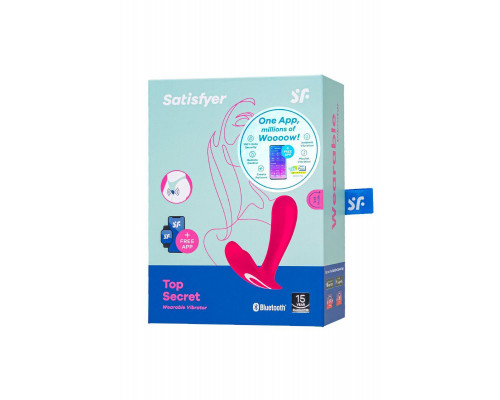 Вибратор для ношения с вагинальной стимуляцией Satisfyer Top Secret Connect App, розовый, 11 см
