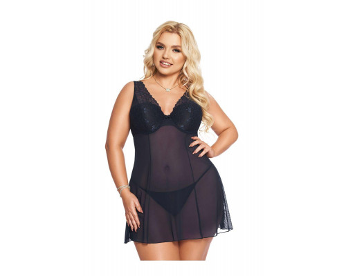 Комбинация и стринги SoftLine Collection Berta, синий, XXL
