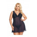 Комбинация и стринги SoftLine Collection Berta, синий, XXL