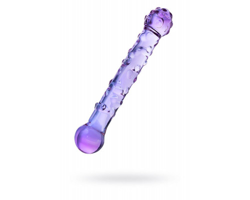 Двусторонний фаллоимитатор Sexus Glass, стекло, фиолетовый, 19,5 см