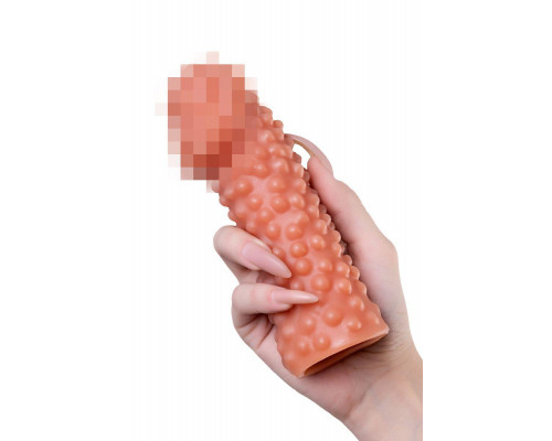 Насадка реалистичная KOKOS PENIS SLEEVE с дополнительной стимуляцией, TPE, телесная, 16.5 см