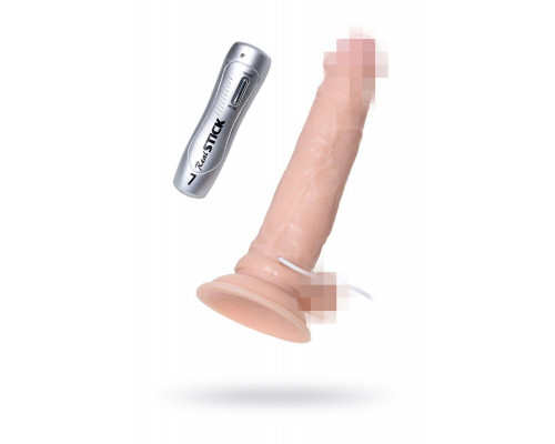 Реалистичный вибратор RealStick Nude, PVC, 7 режимов вибрации, телесный.
