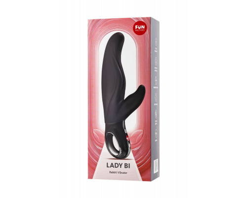 Вибратор кролик Fun Factory LADY BI, силикон, черный, 22 см