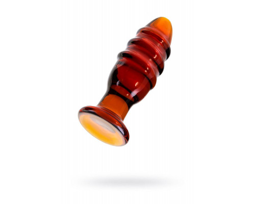 Анальная втулка Sexus Glass, стекло, коричневая, 12,5 см, Ø 4 см