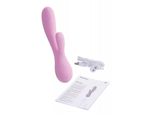 Нереалистичный вибратор Satisfyer Mono Flex Connect App, силикон, розовый, 20,4 см.