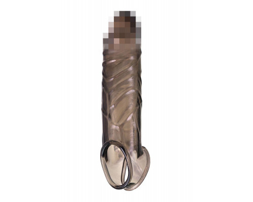 Насадка на пенис XLover by TOYFA для увеличения размера, TPE, черный прозрачный, 15,5 см