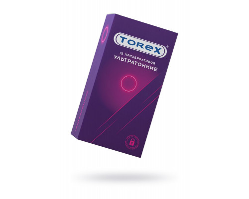 Презервативы Torex, ультратонкие, латекс, 19 см, 5,5 см, 12 шт.
