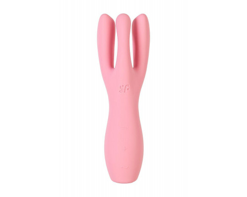 Вибростимулятор Satisfyer Threesome 3, силикон, розовый, 14 см