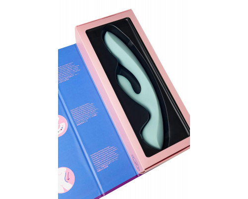 Нереалистичный вибратор Satisfyer Triple Oh, силикон, голубой, 24 см
