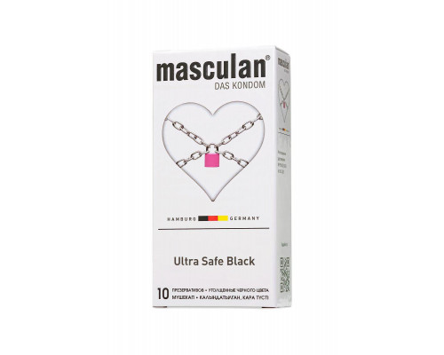Презервативы Masculan, ultra 4, ультрапрочные, 19 см, 3,4 см, 10 шт.(Ultra Safe Black № 10)