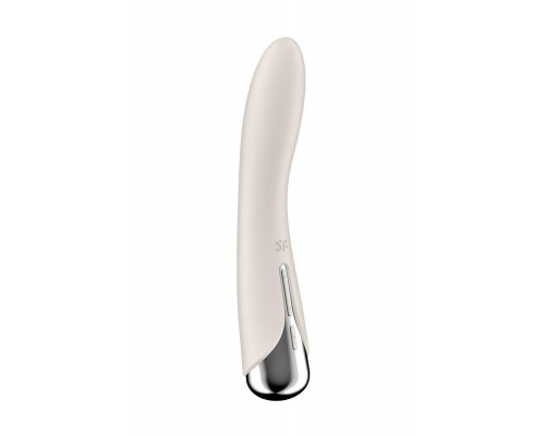 Вибратор для точки G  с ротацией Satisfyer Spinning Vibe 1, силикон, бежевый, 17,8 см