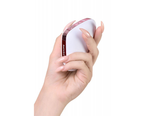 Вакуум-волновой стимулятор с вибрацией Satisfyer Love Triangle Connect App, силикон, белый, 8,8 см