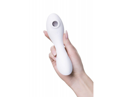 Вакуумный стимулятор клитора с вибрацией Satisfyer Curvy Trinity 5 Connect App, белый, 16,5 см