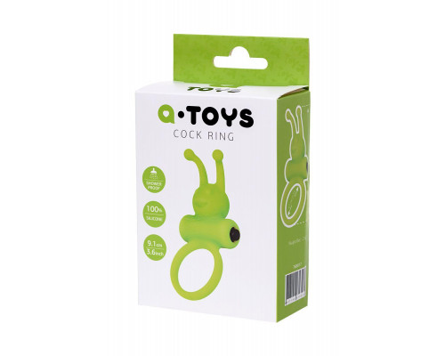 Эрекционное кольцо на пенис A-Toys by TOYFA Flik, силикон, зеленый, 9,1 см, Ø 3,1 см