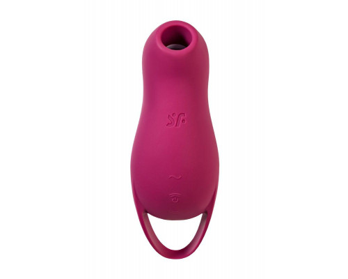 Вакуум-волновой стимулятор клитора с вибрацией Satisfyer Pocket Pro 1, силикон, бордовый, 13,9 см