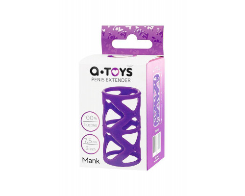 Насадка на пенис A-Toys by TOYFA Mank, силикон, фиолетовый, 7,5 см
