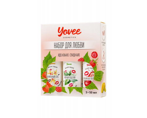 Набор гелей-смазок Yovee для любви (721004+721006+721012), вкусовые (клубника+мята+ваниль), 3х50 мл
