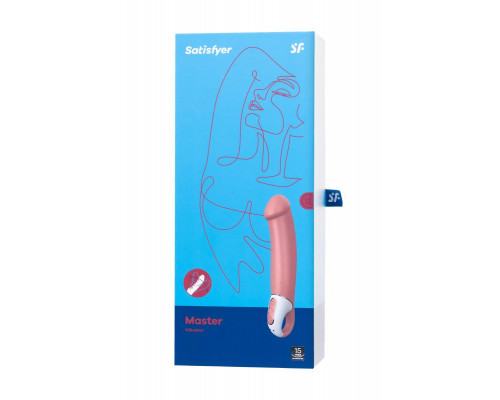 Нереалистичный вибратор Satisfyer Master, силикон, бежевый, 23,5 см.
