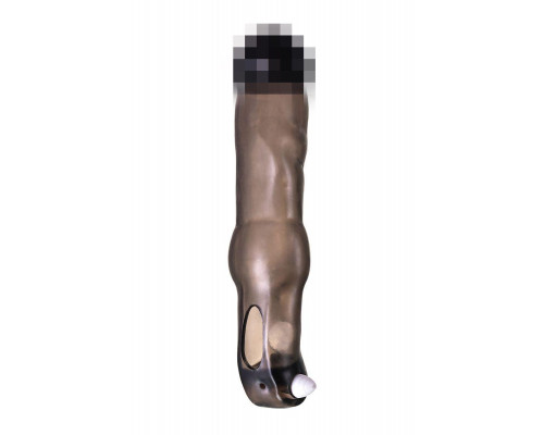Насадка на пенис с вибрацией XLover by TOYFA, TPE, черный прозрачный, 19,4 см