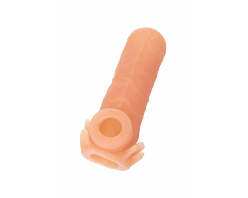 Насадка реалистичная KOKOS NUDE SLEEVE с дополнительной стимуляцией, TPE, телесная, 10 см