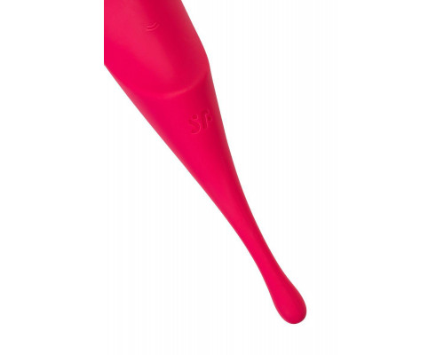 Точечный вибратор с вакуумной стимуляцией Satisfyer Twirling Pro, силикон, красный 20 см