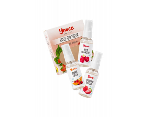 Набор гелей-смазок Yovee для любви (721002+721004+721008), вкус (малина+клубн+клубника/дыня), 3х50мл