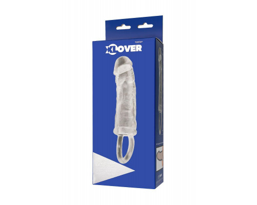 Насадка на пенис с кольцом XLover by TOYFA Increase+ для увеличения размера,  TPE, прозрачный, 14 см