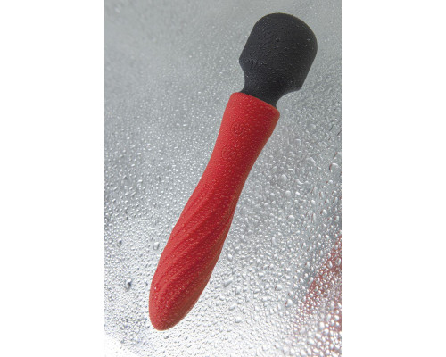 Двусторонний вибромассажер Black&Red by TOYFA, силикон, красный, 21 см