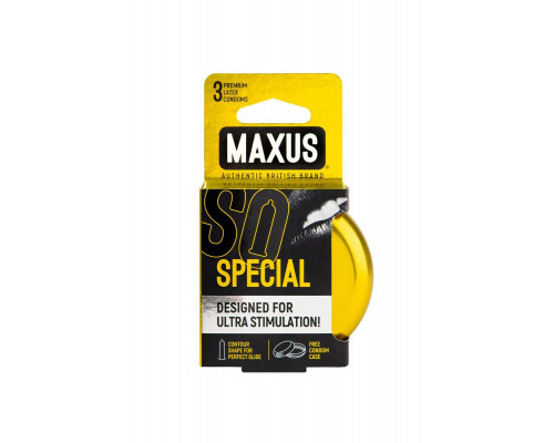 Презервативы Maxus Special, точечные, латекс, ребристые, железный кейс, 3 шт.