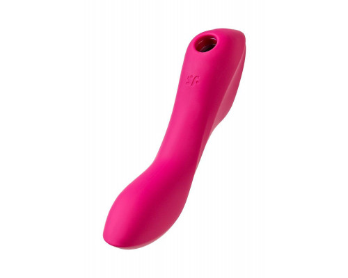 Вакуумный стимулятор клитора с вибрацией Satisfyer Curvy Trinity 3, красный, 17,7 см