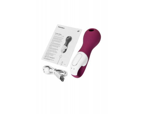 Вакуум-волновой стимулятор клитора с вибрацией Satisfyer Lucky Libra, силикон, бордовый, 15,7 см