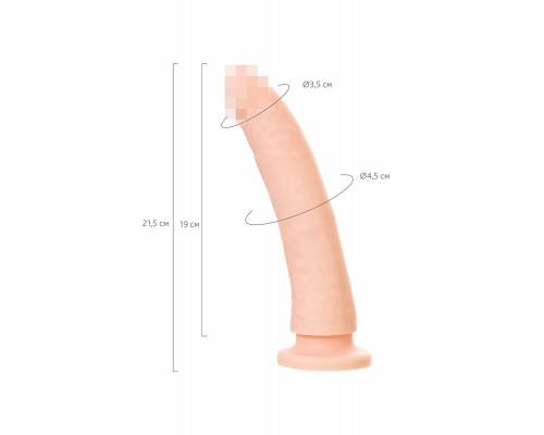 Фаллоимитатор RealStick Silicone Matt B, силикон, телесный, 21,5 см