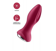 Анальный вибратор Satisfyer Rotator Plug 2+ Connect App, силикон, красный, 13,5 см