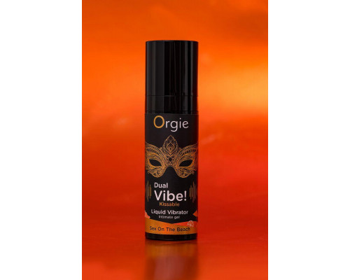 Съедобный гель с эффектом вибрации Orgie DUAL VIBE!, со вкусом коктейля секс на пляже, 15 мл
