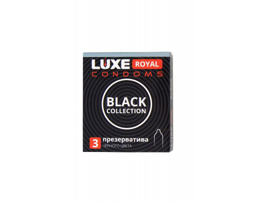Презервативы Luxe, royal black collection, латекс, гладкие, 18 см, 5,2 см, 3 шт.