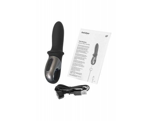 Анальный вибратор с нагревом Satisfyer Hot Passion Connect App, силикон, черный, 18 см