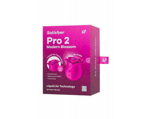Вакуум-волновой стимулятор клитора Satisfyer Pro 2 Modern Blossom, силикон, розовый, 6,6 см