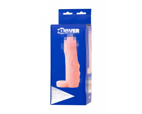 Насадка XLover by TOYFA Increase+ для увеличения размера, с кольцом, TPR, телесный, 15 см