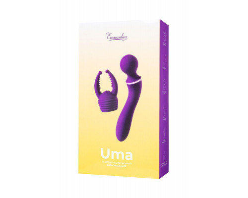 Многофункциональный вибромассажер Eromantica Uma, силикон, фиолетовый, 20 см