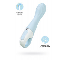 Вибратор для точки G с расширением Satisfyer Air Pump Vibrator 5 Connect App, силикон, голубой, 20см