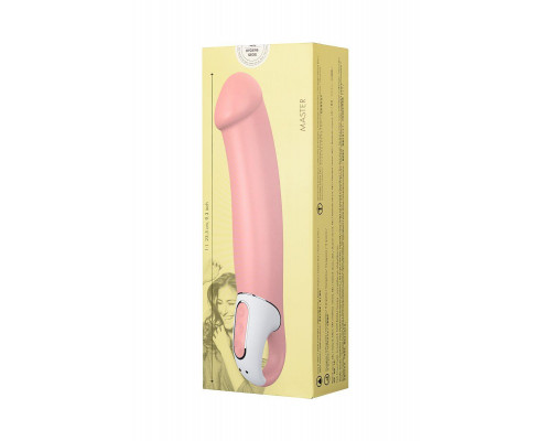 Нереалистичный вибратор Satisfyer Master, силикон, бежевый, 23,5 см.