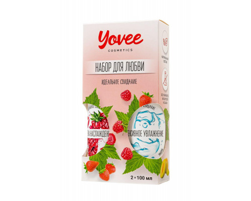 Набор гелей-смазок Yovee для любви (721001+721051), вкусовой (малина) + увл (гиалурон), 2х100мл