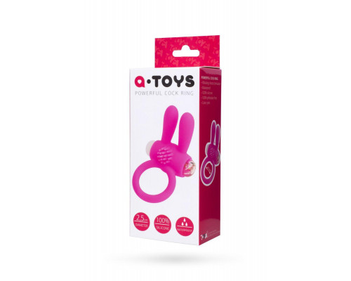 Эрекционное кольцо на пенис A-Toys by TOYFA Rabbi, силикон, розовый, Ø 2,5 см