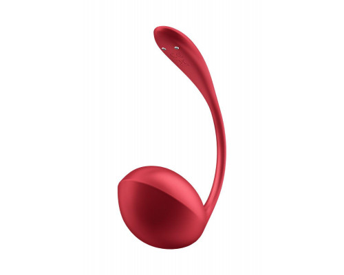 Виброяйцо Satisfyer Shiny Petal Connect App с пультом ДУ, красный, 7,5 см