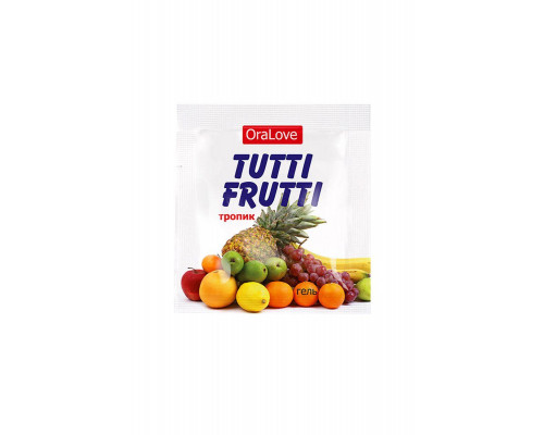 Съедобная гель-смазка TUTTI-FRUTTI для орального секса со вкусом экзотических фруктов ,4гр по 20 шт