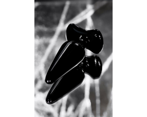 Анальная втулка Sexus Glass, стекло, черная, 11 см, Ø 4 см