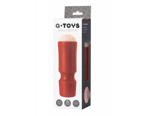 Мастурбатор A-Toys by TOYFA Denna, вагина, TPE, красный, 24 см, 7,6 см